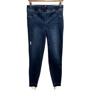 Spanx Distressed Skinny Pull On Jean Leggings Women Large Raw Hem Pull On 20203R